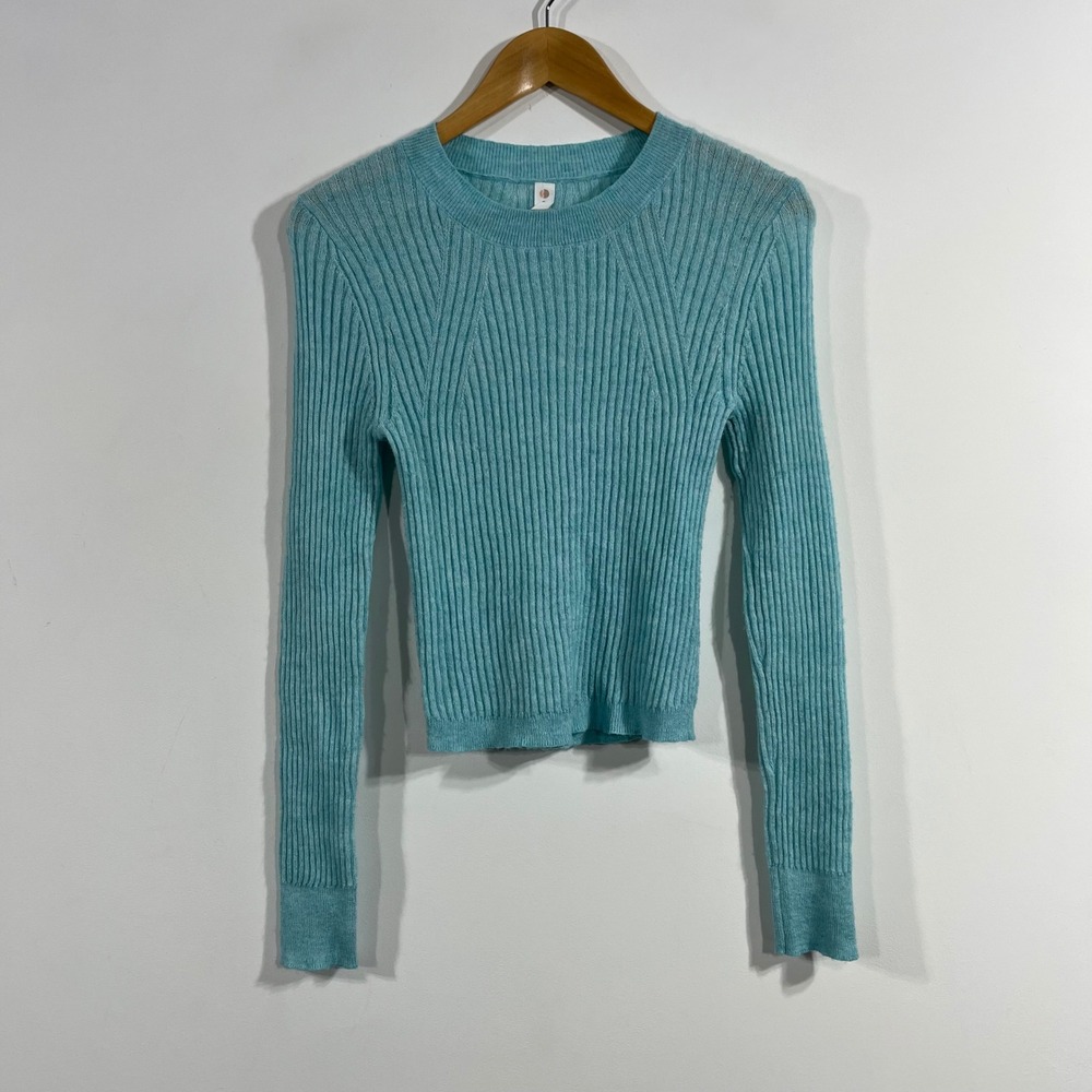 Daily Practice Capsule Quiet Luxury Ribbed Knit Sweater Wool Blend Womens Medium